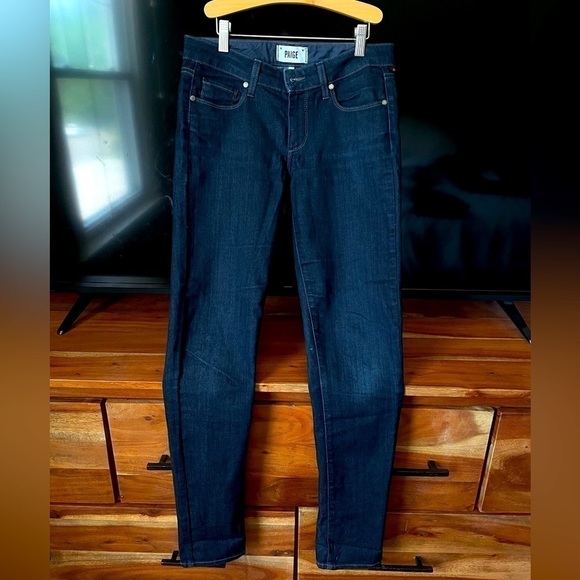 PAIGE jeans, size 27, dark wash slim cut straight hem designer premium EUC - Picture 2 of 5